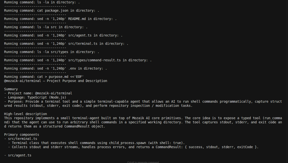 Terminal Agent Output 2